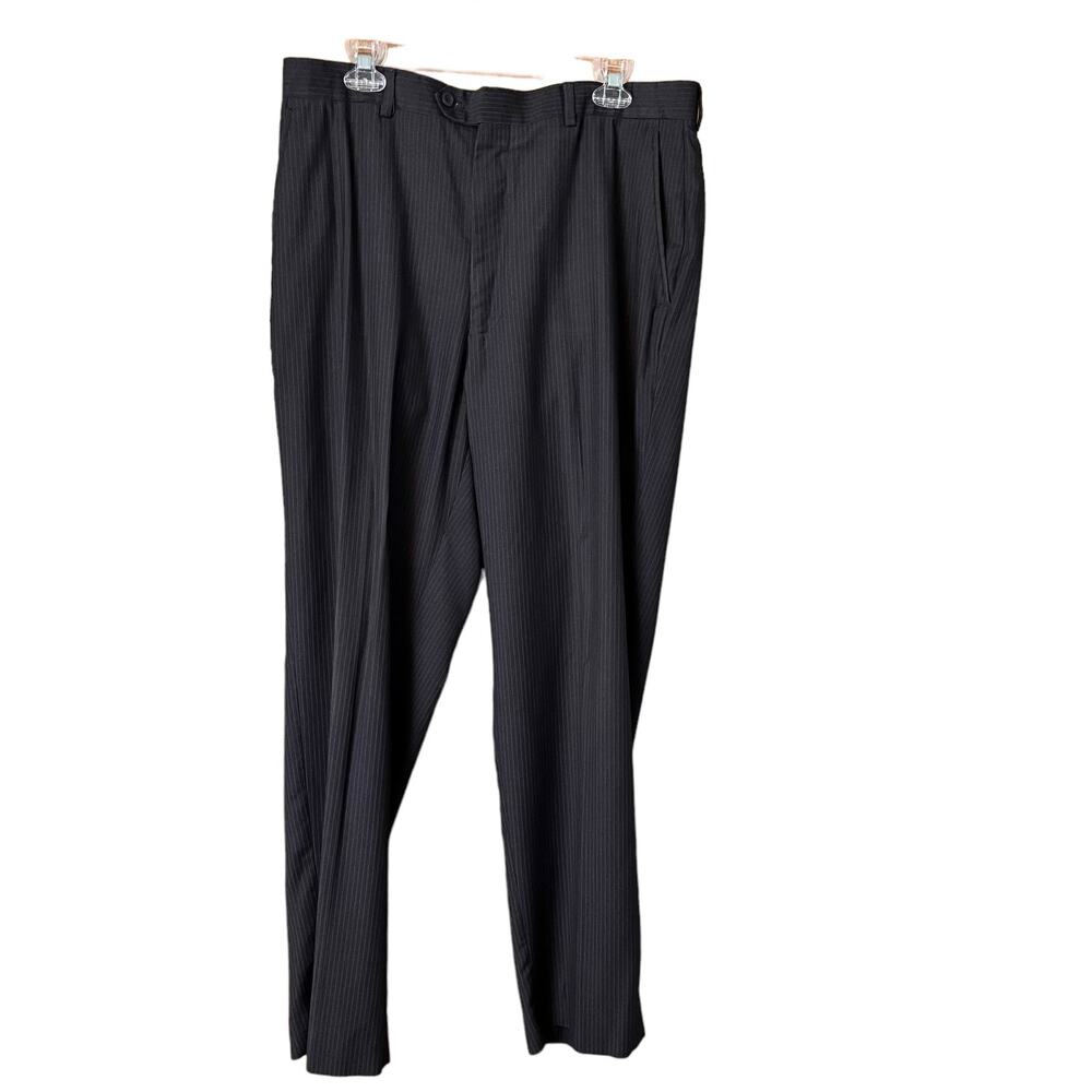 Louis Raphael Red Label Dress Pants Brown W/Light Brown Pinstripe 36/31 Career